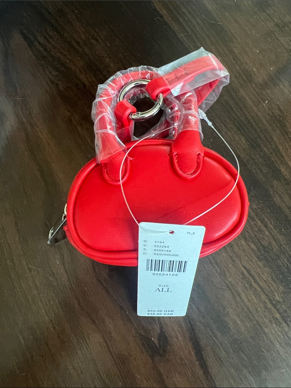 Anthropologie Red Mini Oval Top-Handle Bag charm